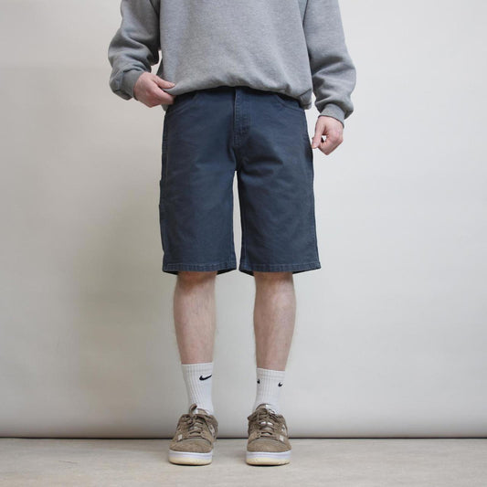 Mens Dickies carpenter shorts W32 navy grey canvas skater style jorts