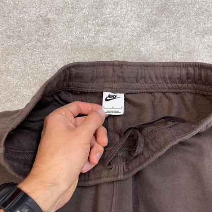 Brown Nike joggers Large y2k style sportswear track pants embroidered logo