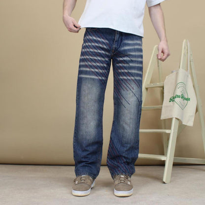 Embroidered N&MS Unltd jeans W30L30 y2k style big stitch design