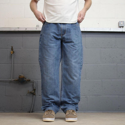 00s Carhartt jeans casual workwear W35L32 skater style loose blue denim 5 pocket pants streetwear