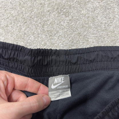Y2K Nike baggy tracksuit bottoms black wide leg XXL lined casual swoosh logo track pants