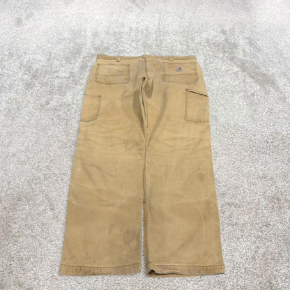 Y2K Carhartt double knee carpenter jeans tan Relaxed fit canvasy skate style workwear cargo pants