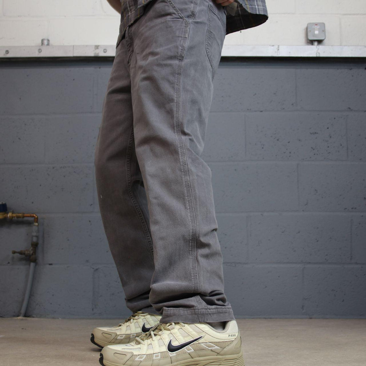 Carhartt carpenter pants relaxed y2k grey Straight leg skater style workwear pants