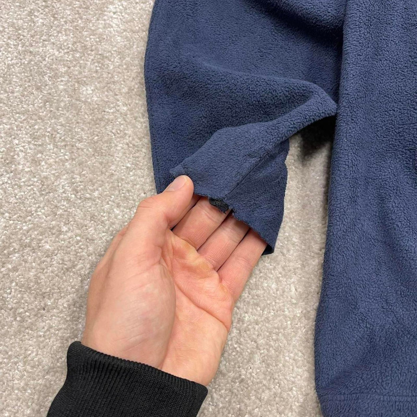 00s Nike technical fleece XL navy embroidered swoosh logo quarter zip pullover autumn y2k style