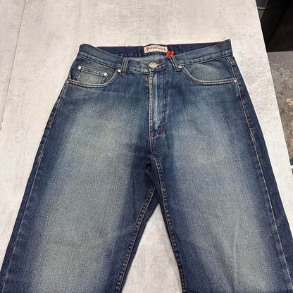 Blue embroidered Premium jeans W36L32 y2k style loose denim pants