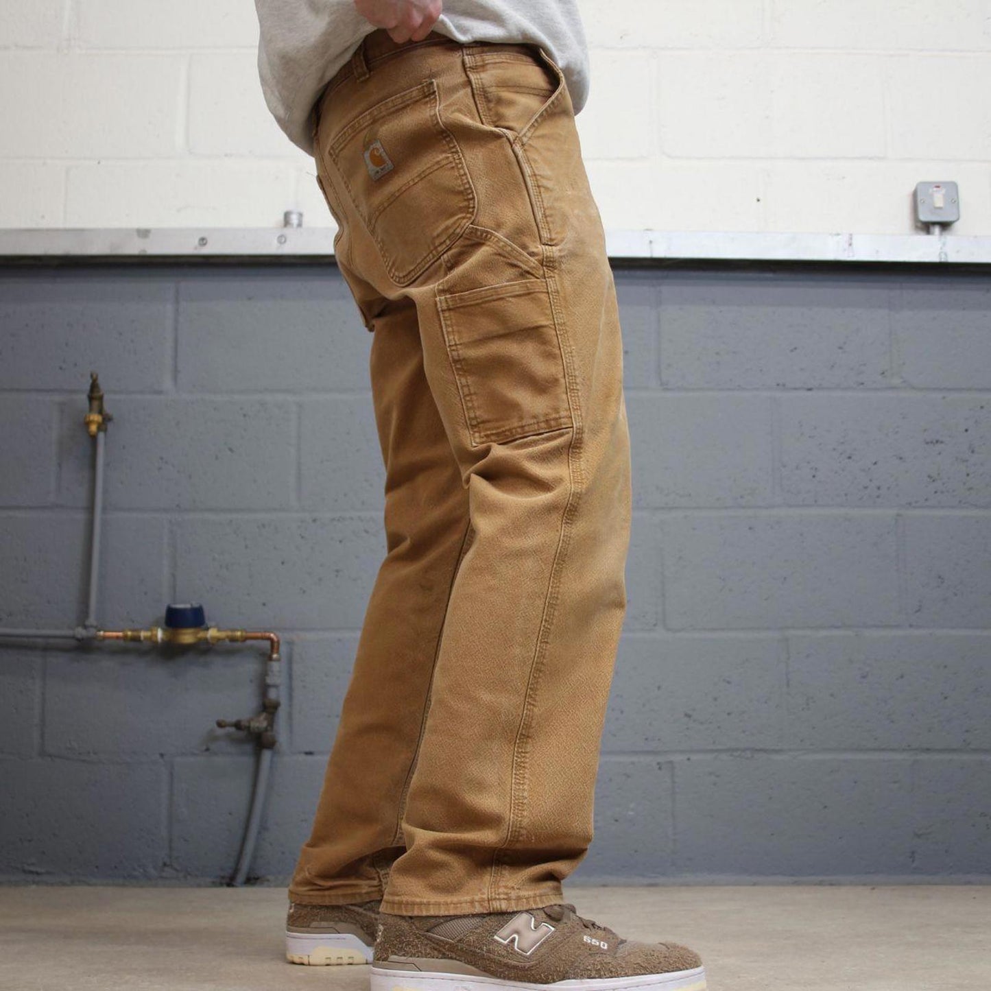 Carhartt carpenter jeans workwear W33L30 Mens tan brown relaxed y2k style cargos trousers
