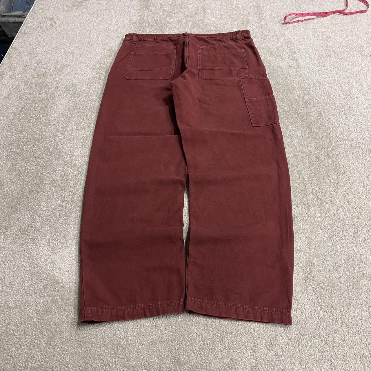 Baggy carpenter jeans y2k loose wide leg burgundy Cotton On 100% cotton skater utility cargo pants