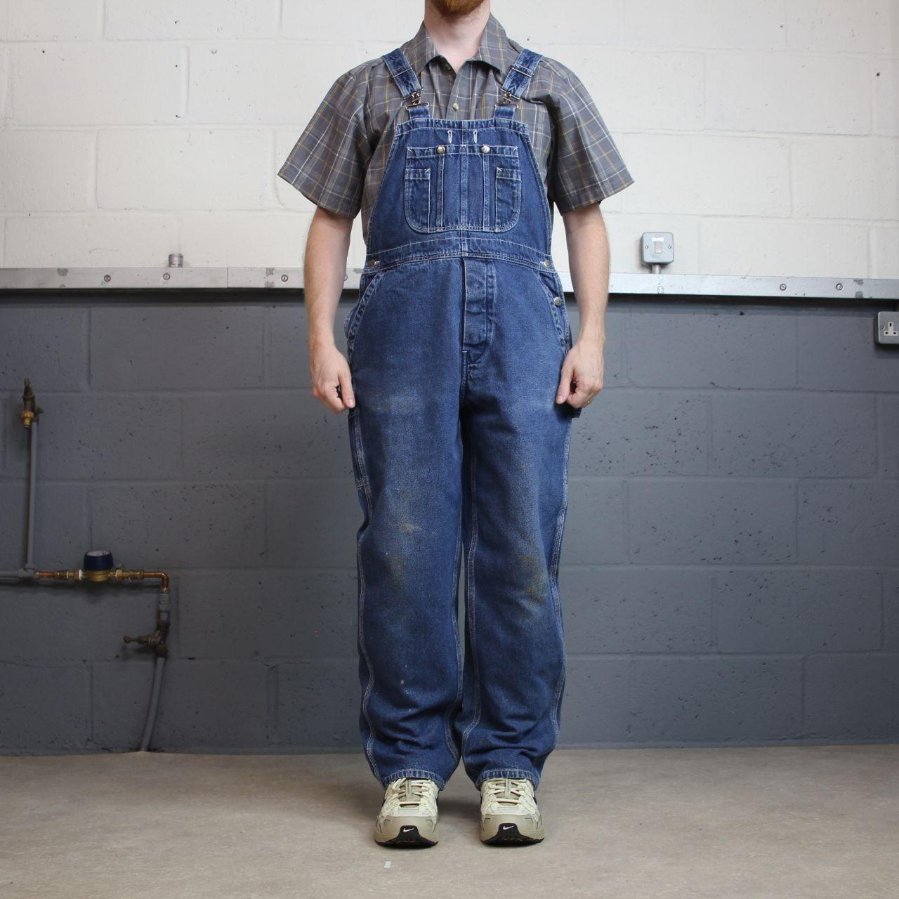 Vintage dungarees denim overalls navy blue Work’n Gear workwear bib & brace utility