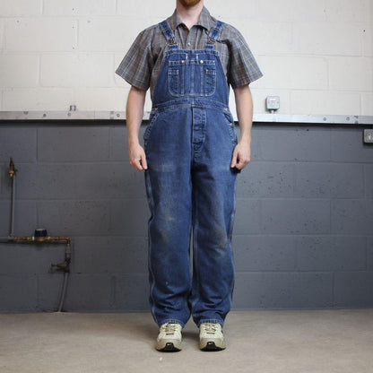 Vintage dungarees denim overalls navy blue Work’n Gear workwear bib & brace utility