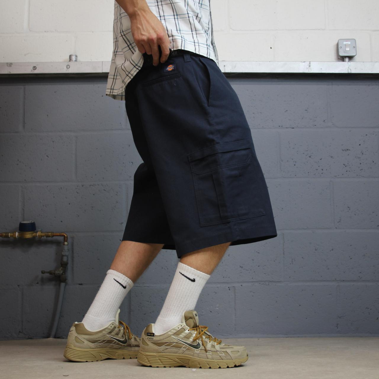 Dickies baggy cargo shorts y2k navy Chino style skater shorts wide leg festival