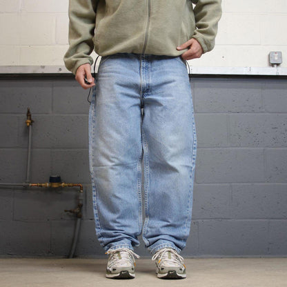 Y2K vintage Carhartt denim jeans blue Loose straight leg denim skate style workwear pants