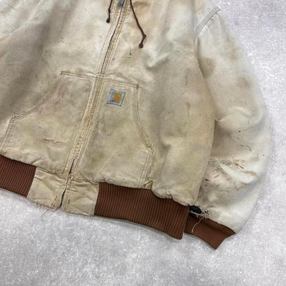 Vintage hooded Carhartt active jacket Large / X-Large distressed American