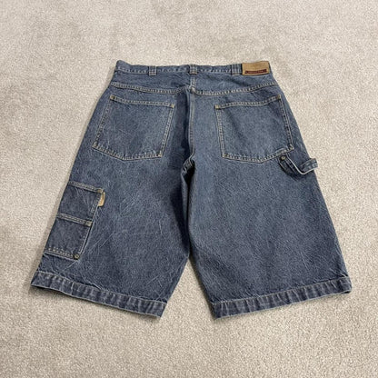 Timberland baggy denim shorts y2k blue carpenter Long skate / surf style cargo shorts