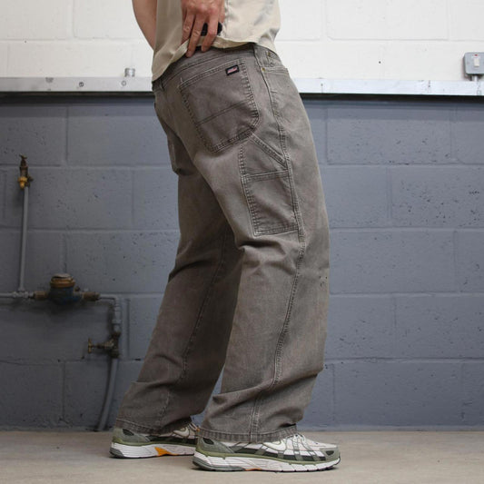 Baggy Dickies carpenter jeans W40L28 khaki brown denim 90s style canvas cargos