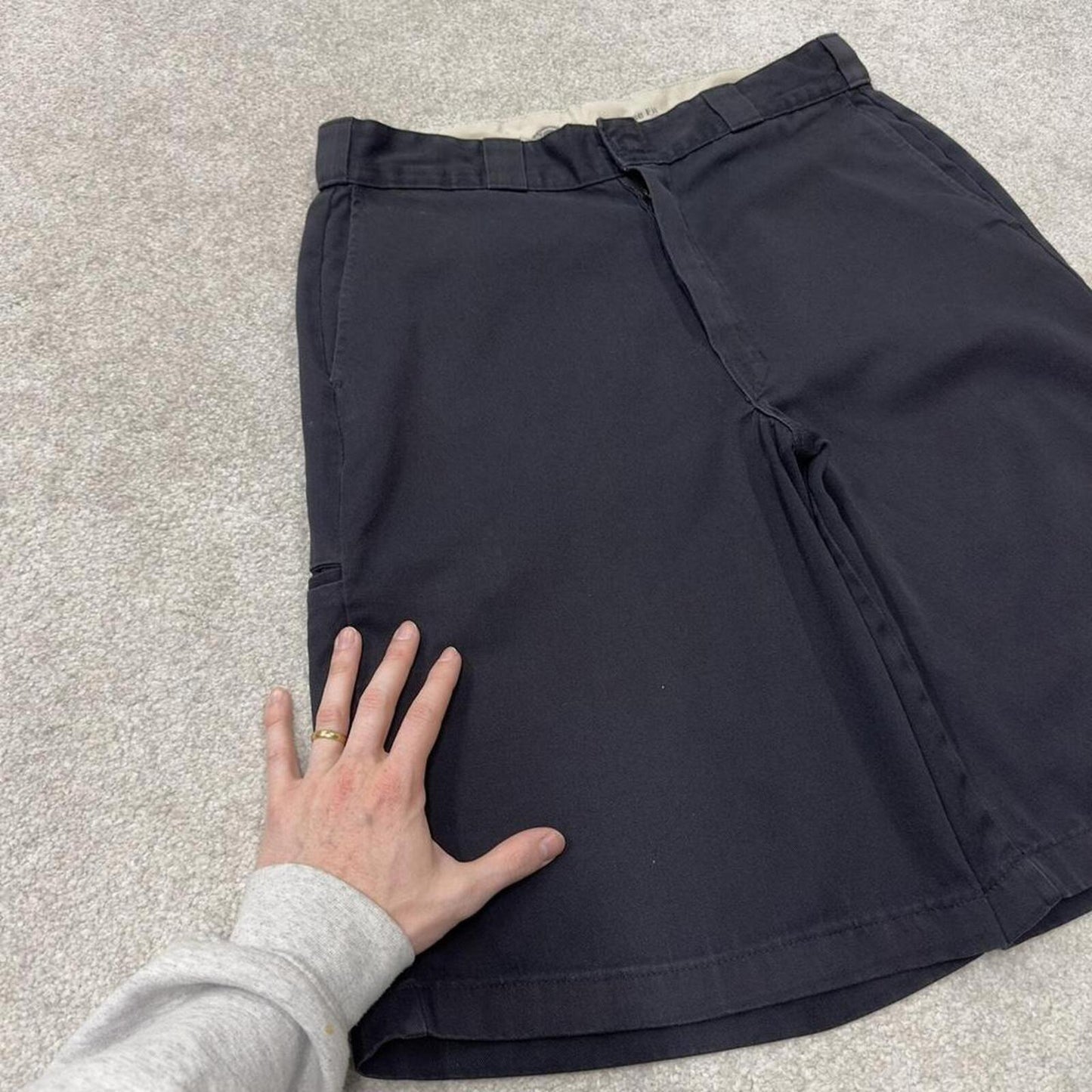 Baggy Dickies carpenter shorts black Twill chino skater style shorts wide long leg
