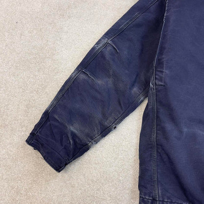 Faded Navy Carhartt jacket XL Tall canvas arctic FR 90s style chore coat cord collar