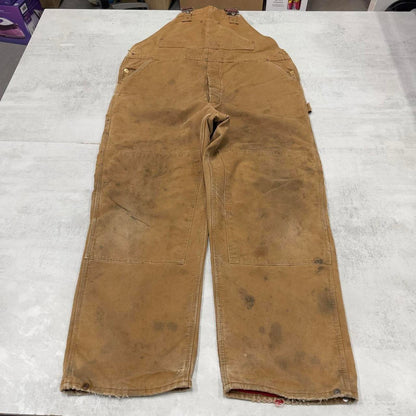 Vintage Carhartt dungarees W44L30 mens canvas overalls tan utility worker