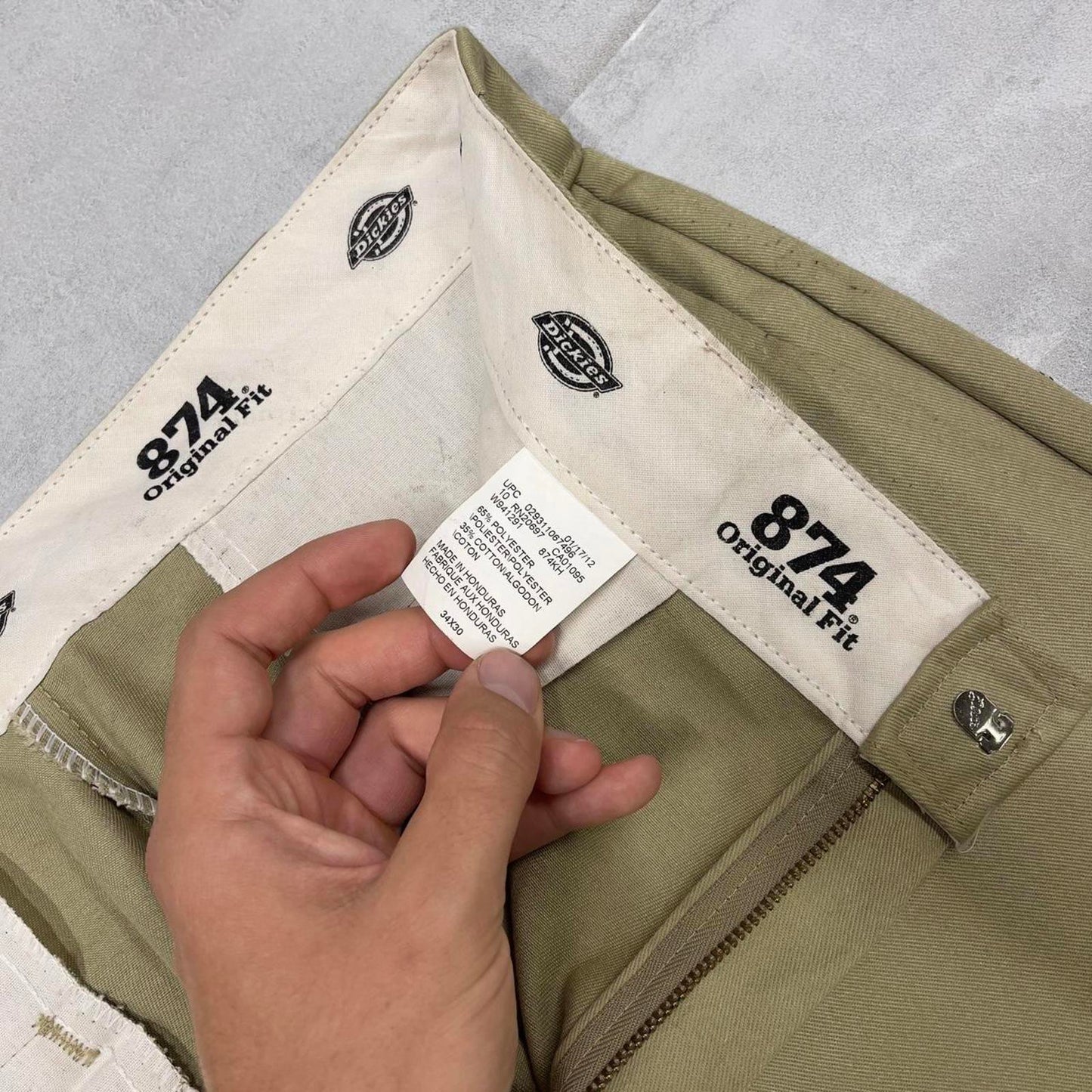 Khaki Dickies 874 Pants loose original fit twill chino style skater pants