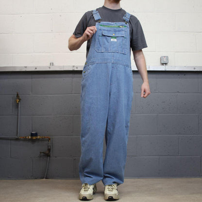 Vintage baggy Dungarees denim overalls blue Liberty workwear bib & brace utility