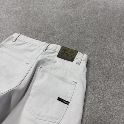 Baggy Southpole denim shorts y2k white Streetwear skater style surf shorts