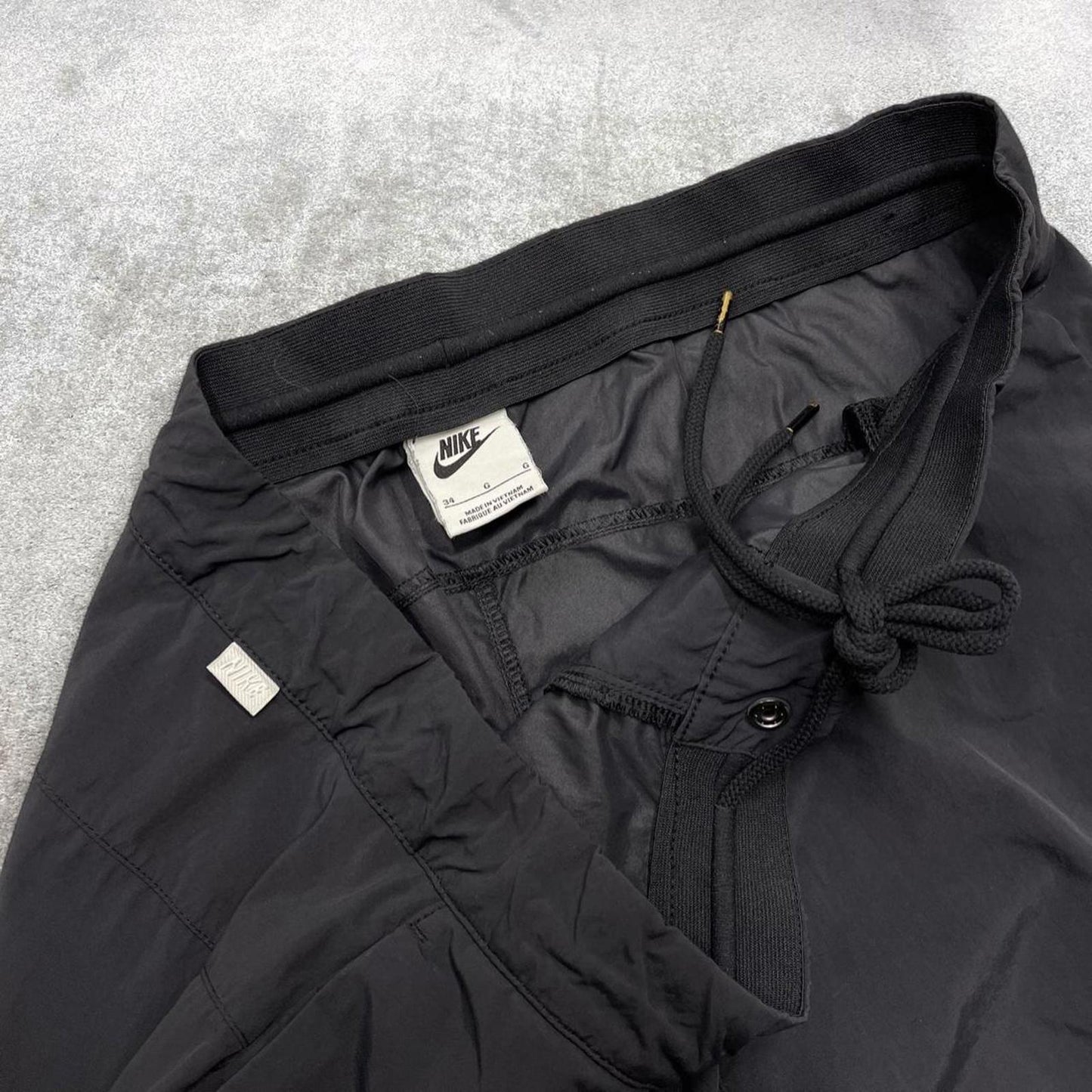 Vintage y2k Nike tracksuit bottoms black Lightweight swoosh logo running track pants