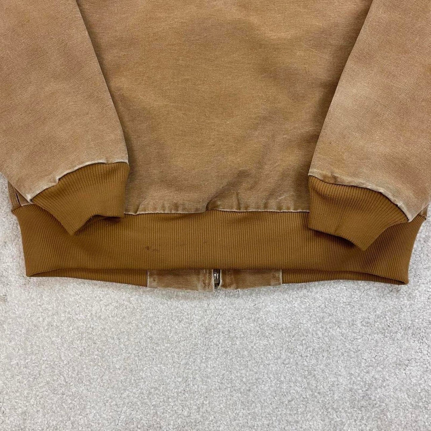 Sand brown Women's Carhartt hooded active jacket Large canvas work coat