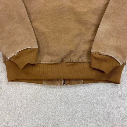 Sand brown Women's Carhartt hooded active jacket Large canvas work coat