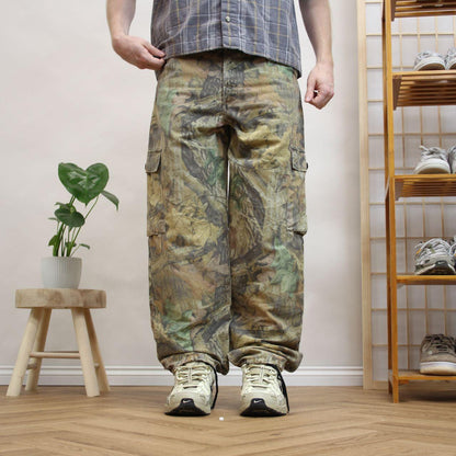 Vintage Liberty baggy camo cargo pants Loose floaty Advantage camouflage utility combat trousers
