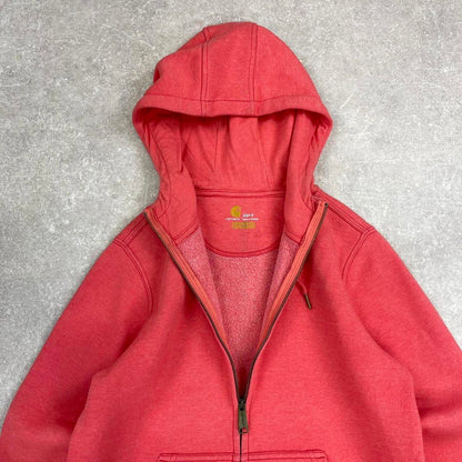 Y2k Carhartt full zip hoodie XS women's Coral zip up hooded jumper workwear style autumn fall