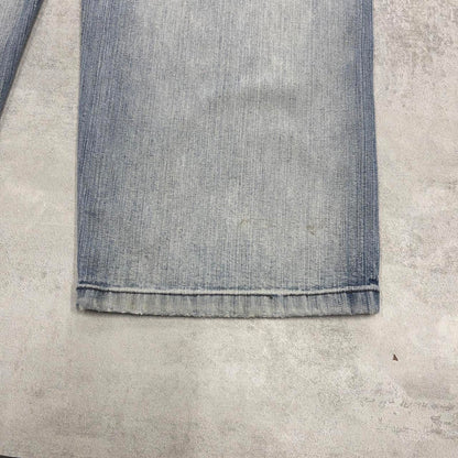 Baggy Jordan Craig jeans W36L31 blue loose skater jeans embroidered design