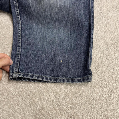 Johnny Blaze dungarees baggy y2k denim blue The Worriors embroidered bib overalls skater