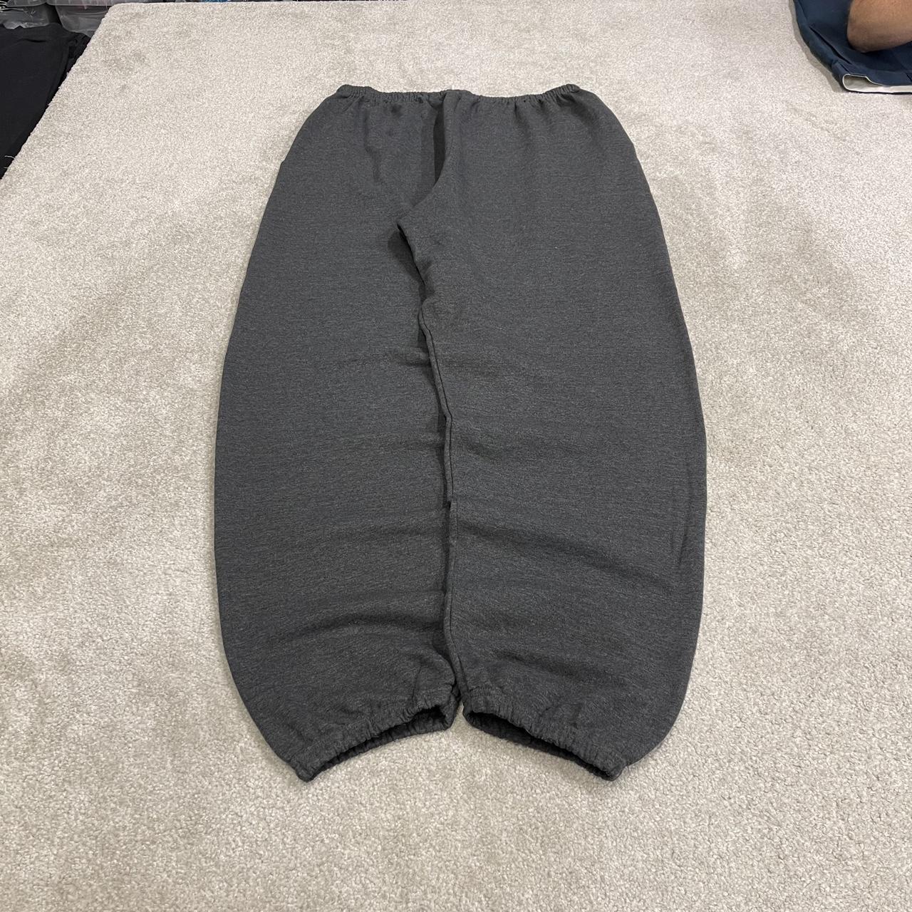 Y2K Champion baggy joggers grey wide leg cuffed Loose embroidered track pants