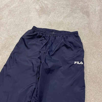 Vintage y2k Fila tracksuit bottoms navy Loose lined embroidered track pants