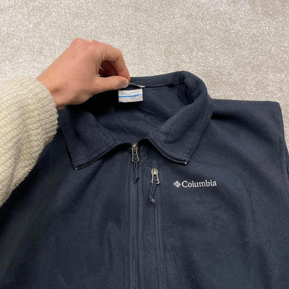 Columbia technical fleece gilet XXL men’s black full zip up autumn tech adjustable waist