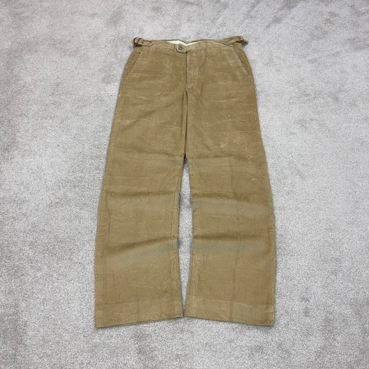 Vintage cream wide wale corduroy trousers W34L32 loose jumbo cord pants 90s skate style