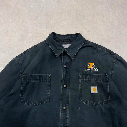 Black Carhartt shirt jacket XL padded quilt lined overshirt shacket American USA