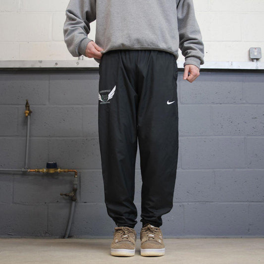 Vintage y2k Nike tracksuit bottoms grey Floaty leg unlined print gym wear track pants