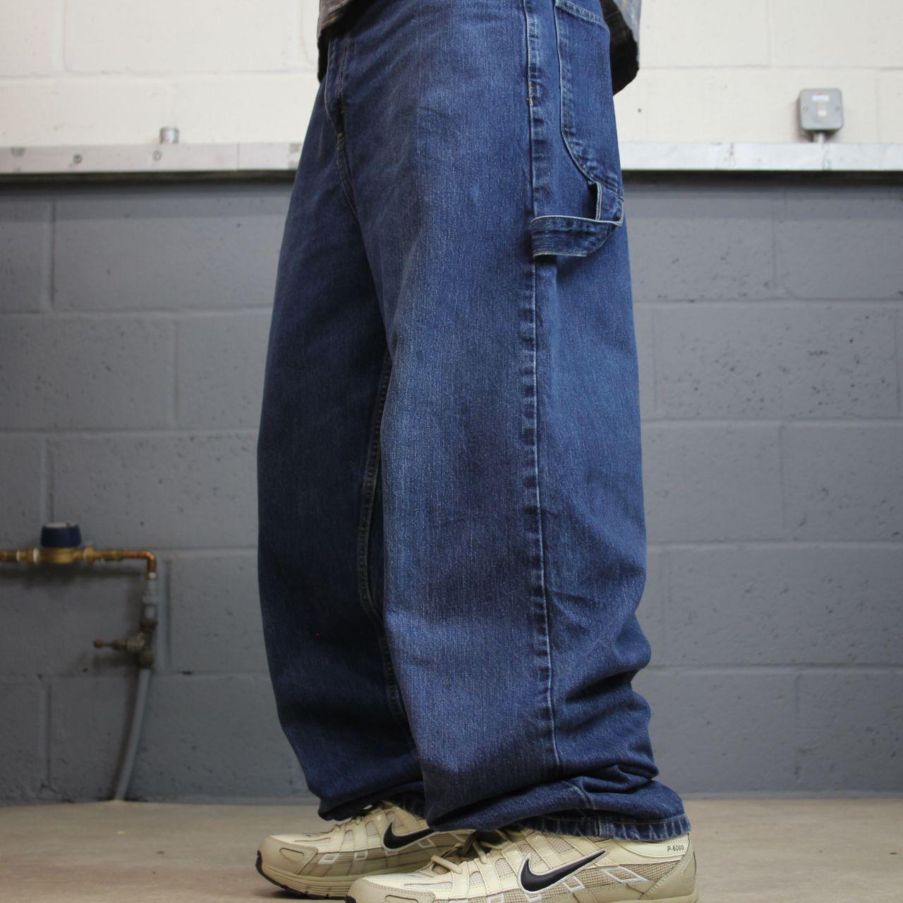 Baggy carpenter jeans y2k W34L32 blue denim Wide leg skater style work cargos