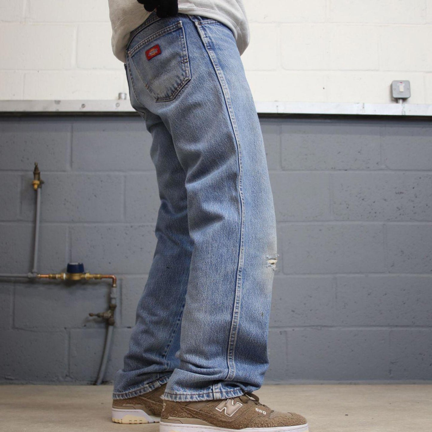 90s Dickies jeans casual workwear W32L32 loose blue 90s skate style thick denim pants streetwear