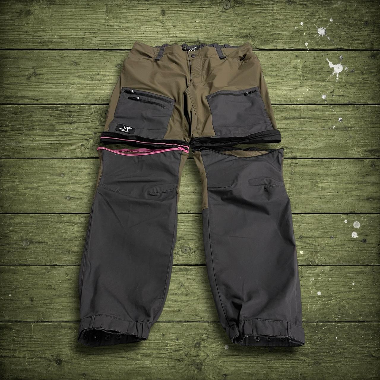 Convertible technical hiking pants y2k green RVRC trouser shorts with zip of legs
