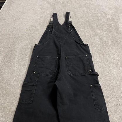 Carhartt dungarees y2k double knee black Festival / skate wear bib utility work overalls