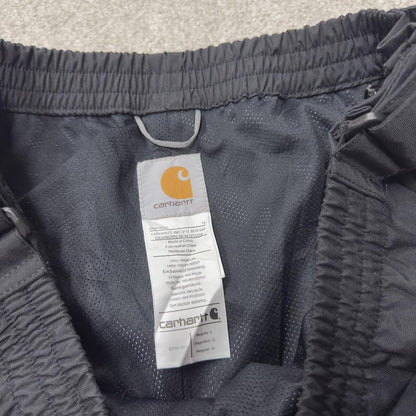 Carhartt baggy waterproof trousers black Wide leg mesh lined waterproof breathable technical pants