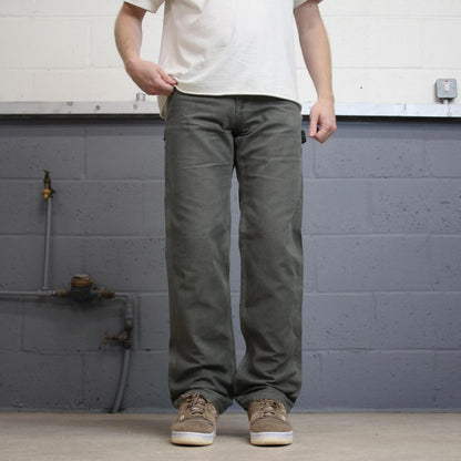 Green Carhartt carpenter jeans size 4x32 women's 90s style canvas cargos
