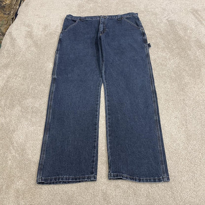 Wrangler carpenter jeans y2k blue denim straight leg skater 2000s style cargo pants
