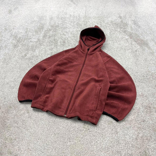 00s Columbia technical fleece jacket 14/16 youth red full zip up y2k style autumn
