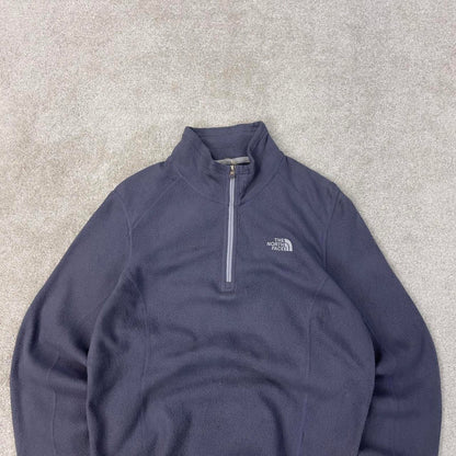 The North Face technical fleece Medium purple grey Women's 1/4 zip y2k style autumn