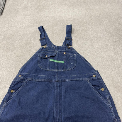 Vintage baggy denim Dungarees loose y2k blue Key workwear bib & brace overalls utility