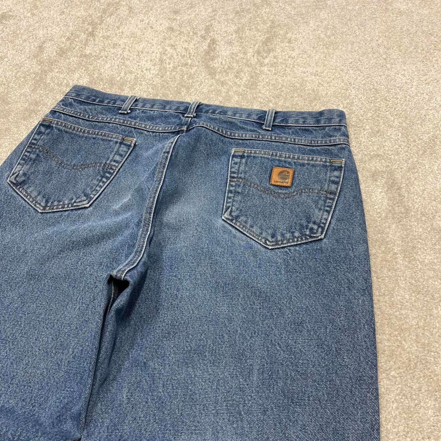 Vintage Carhartt jeans W40L32 blue loose relaxed fit denim 5 pocket 90s skater jeans 100% cotton