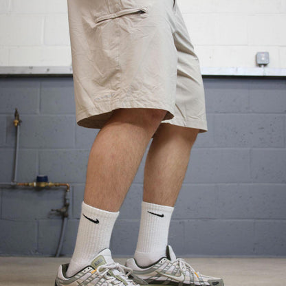 Y2K Columbia PFG cargo tech shorts beige Loose mesh lined utility summer fishing shorts
