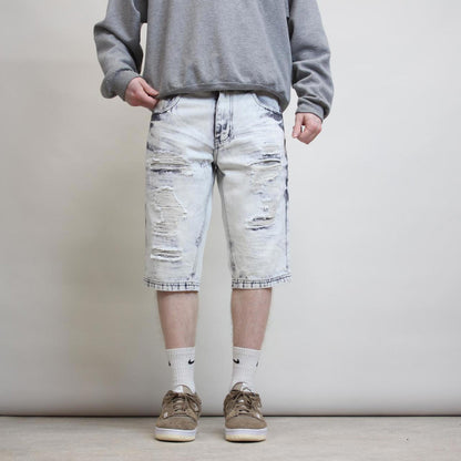 Acid wash denim shorts W32